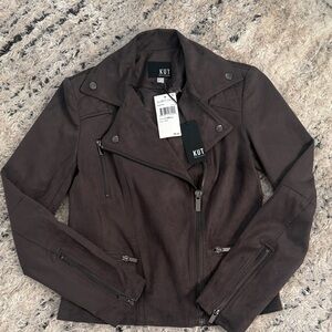 Kut from the Kloth Dark Eggplant suade Leather Jacket